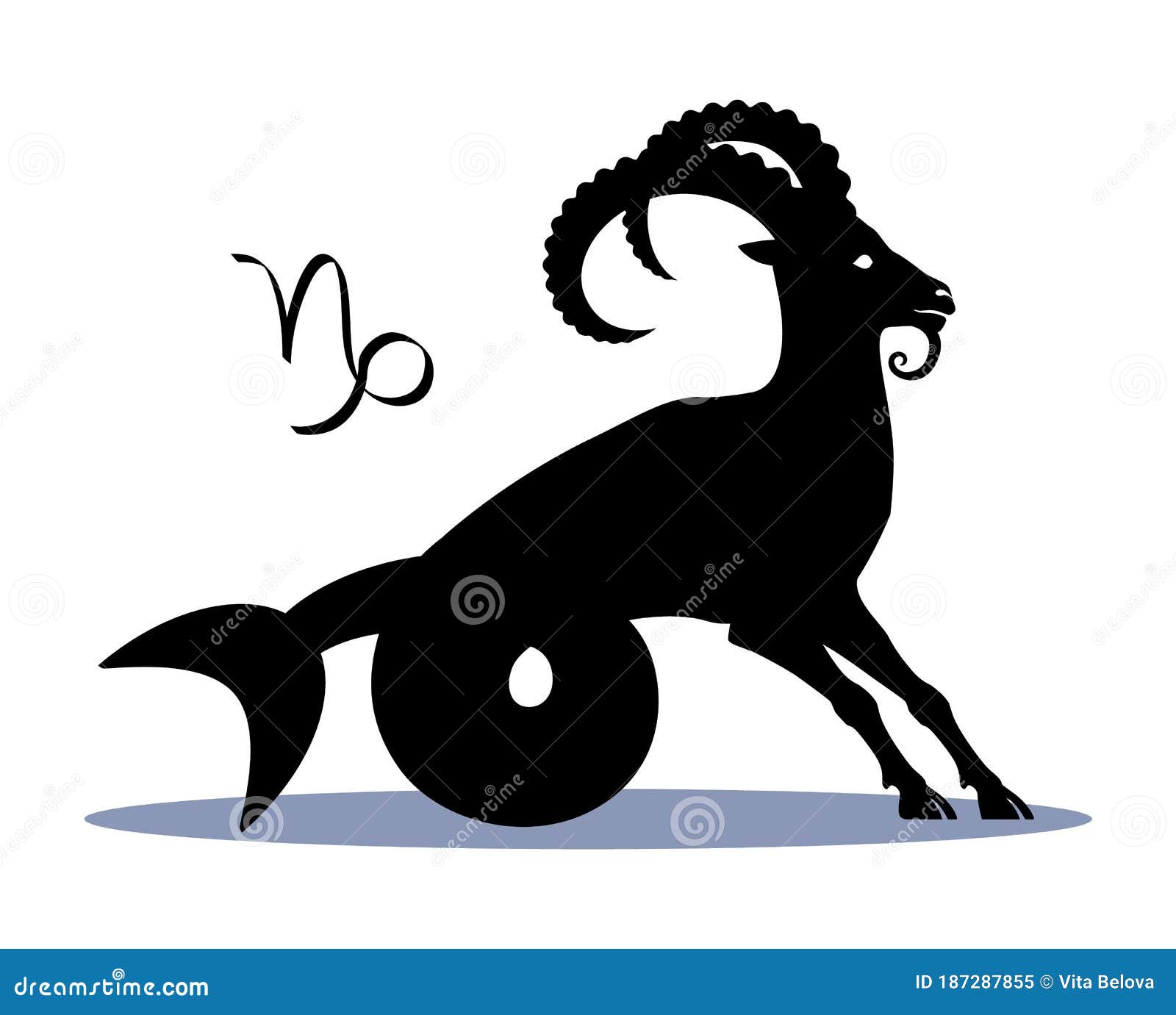 Sign Capricorn Zodiac Horoscope, Illustration, Silhouette Horned Goat ...