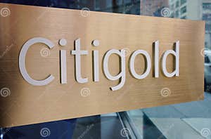 Sign For Citigold At The Entrance Of A Citibank Branch Editorial Photo 