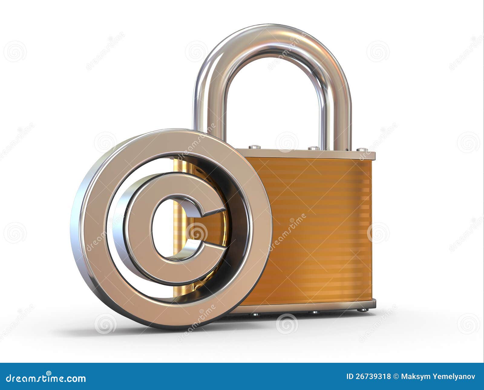 Sign of Copyright with Padlock Stock Illustration Illustration of