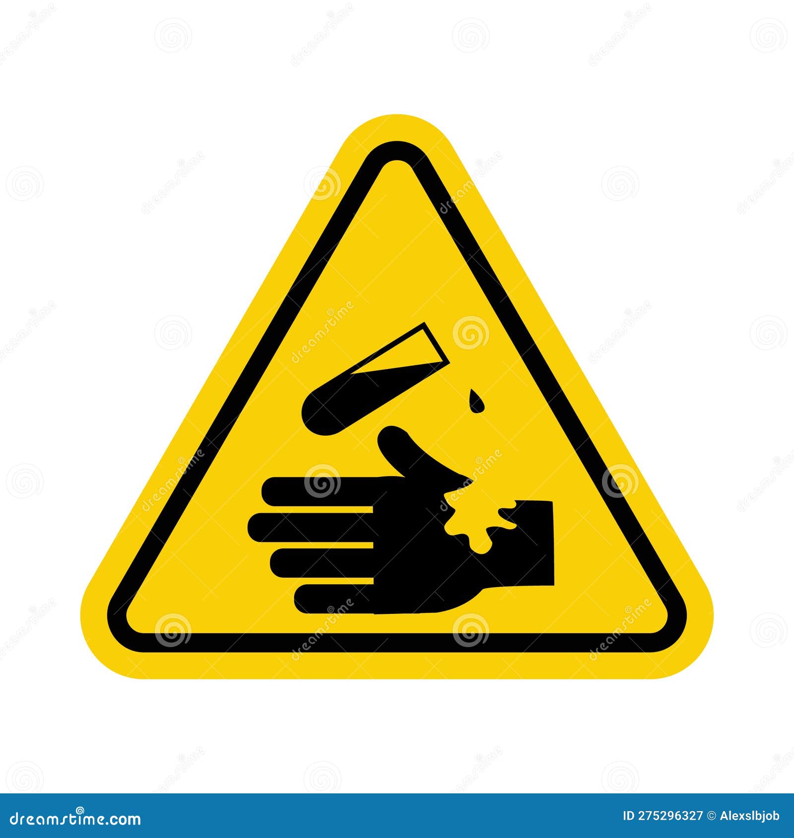 Sign of Corrosive Substance Warning Sign Corrosive Substance Yellow Sign of Corrosive Substance Warning Sign Corrosive Substance Yellow