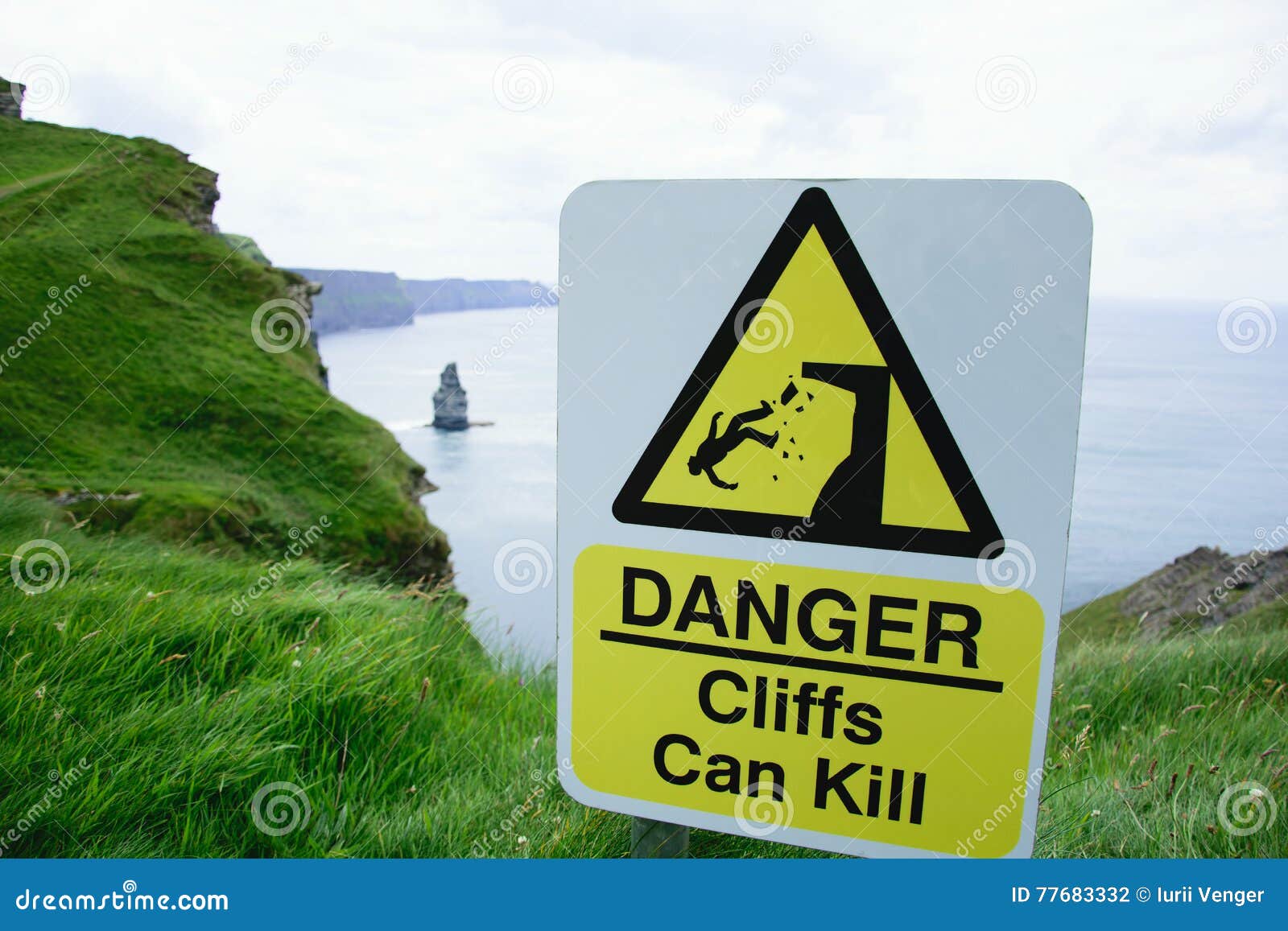 Sign Danger, Cliffs Can Kill Stock Photo Image of precaution, sign