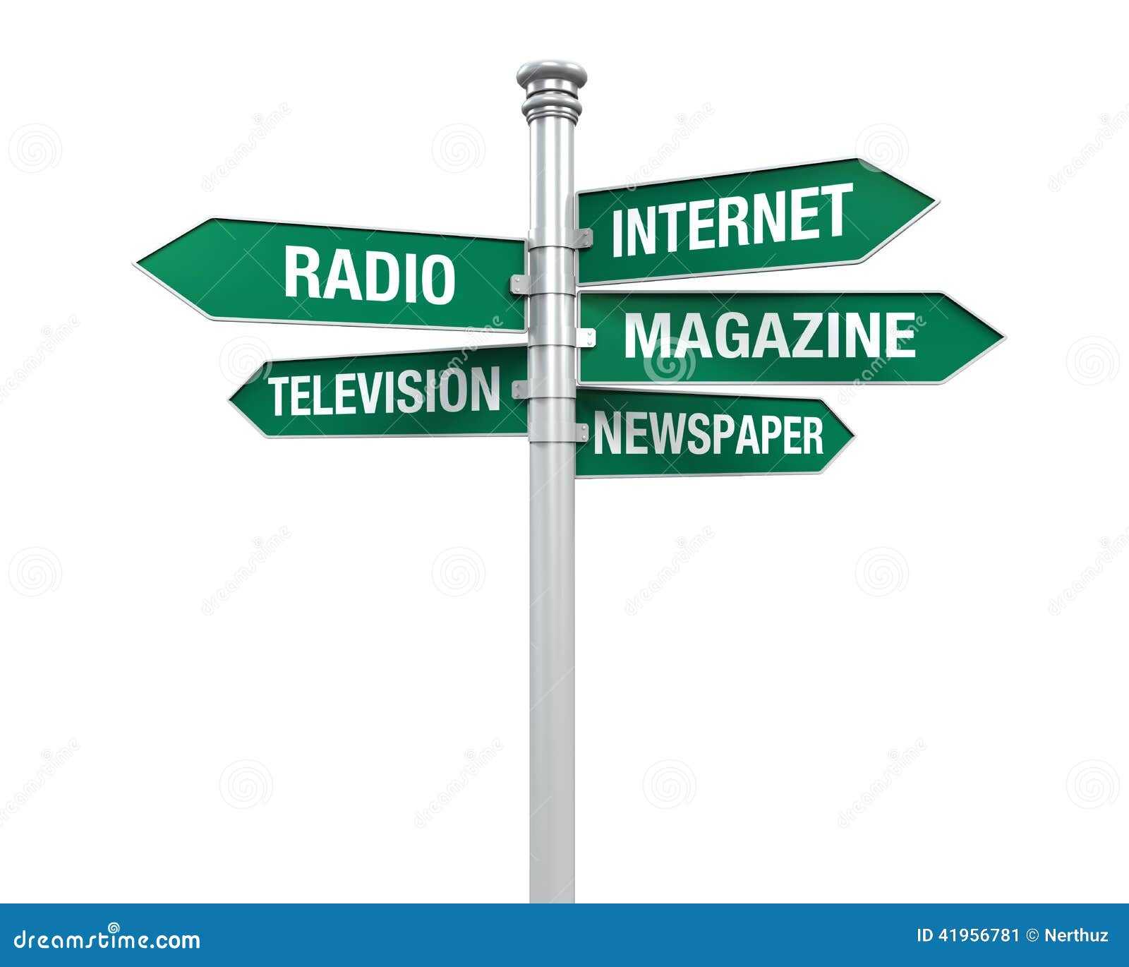 Sign Directions of Media Information Stock Illustration Illustration