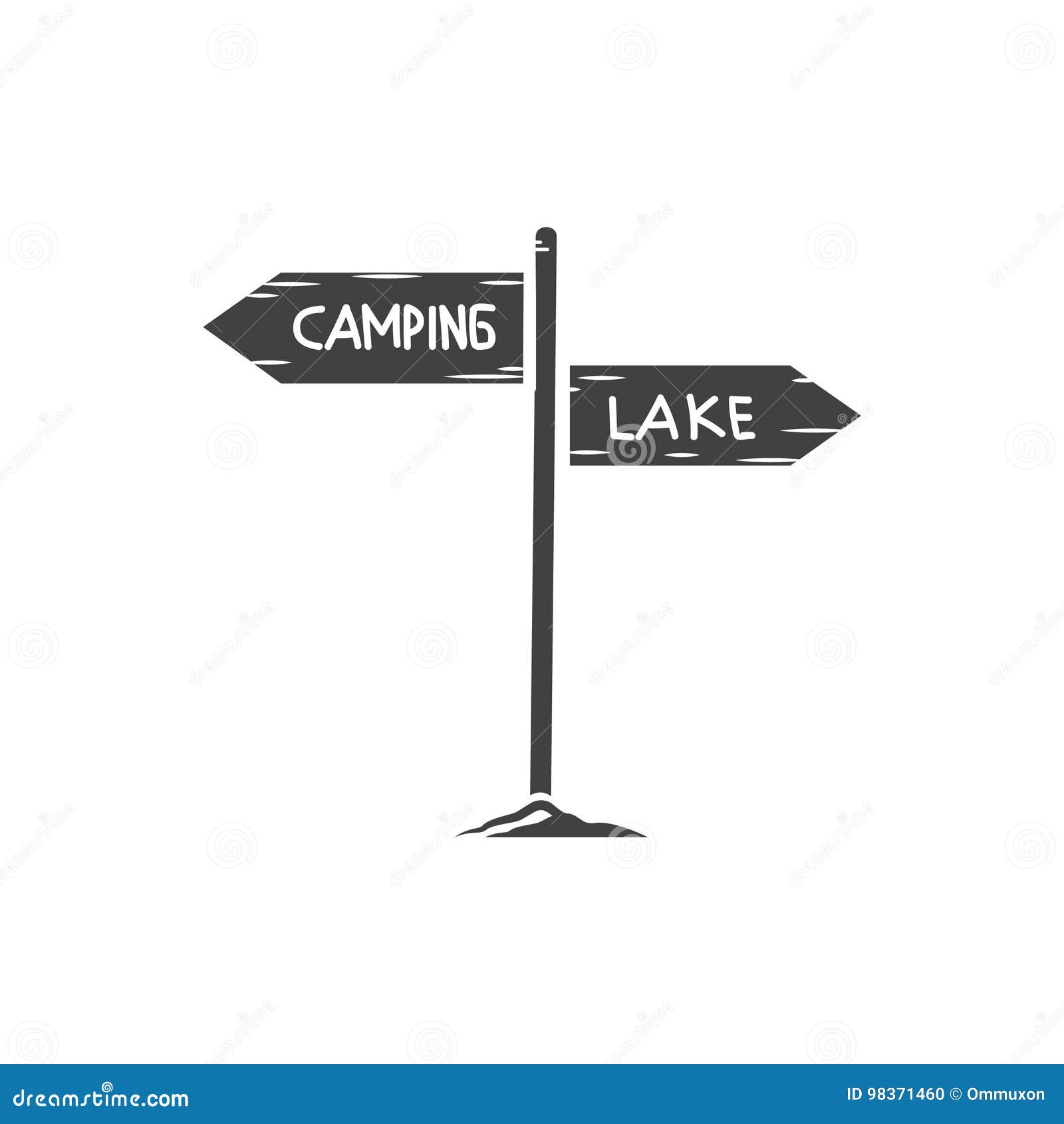 sign directs icon, camping sign