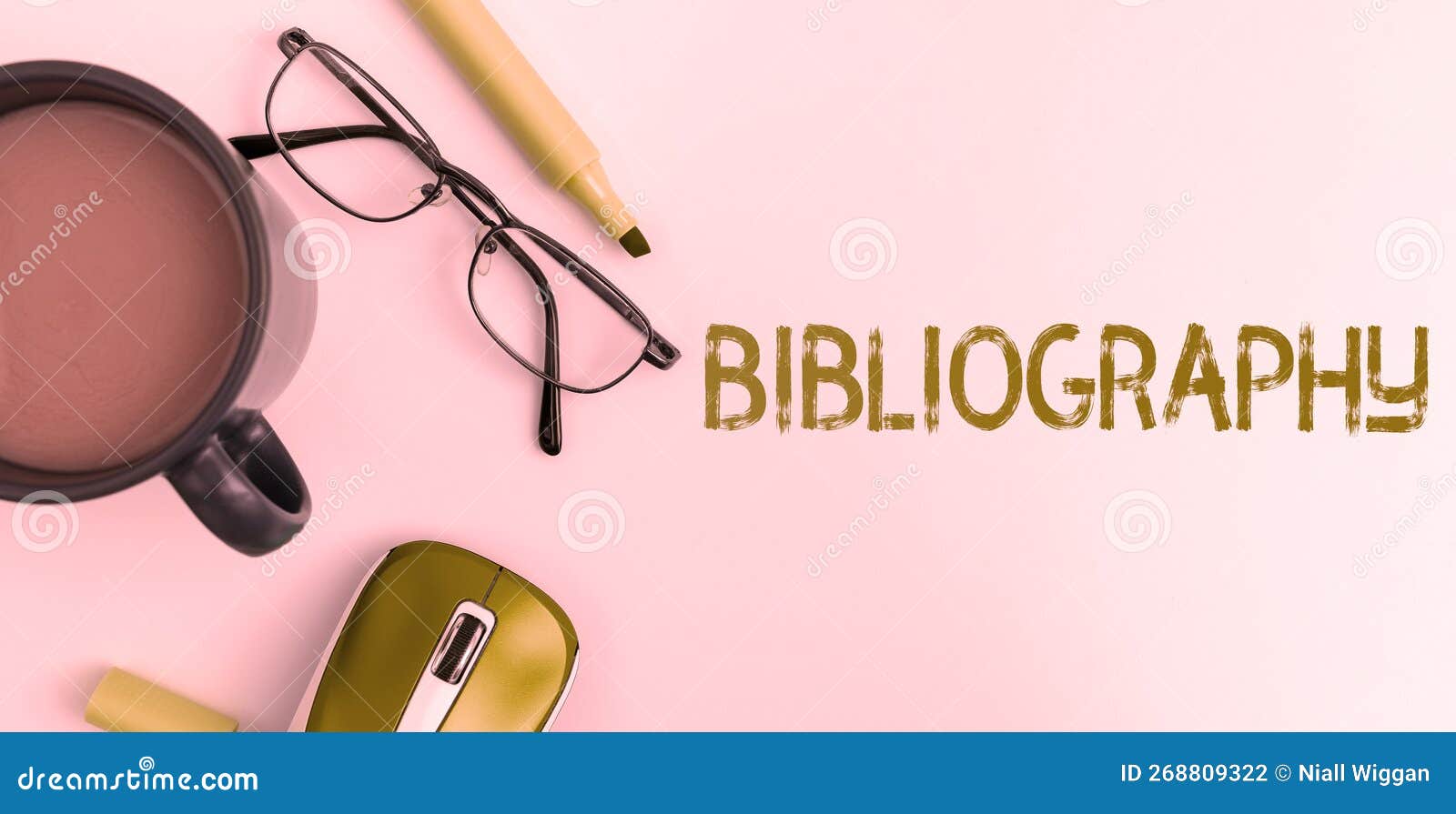 sign displaying bibliography. word written on a list of writings relating to a particular subject, period, or author