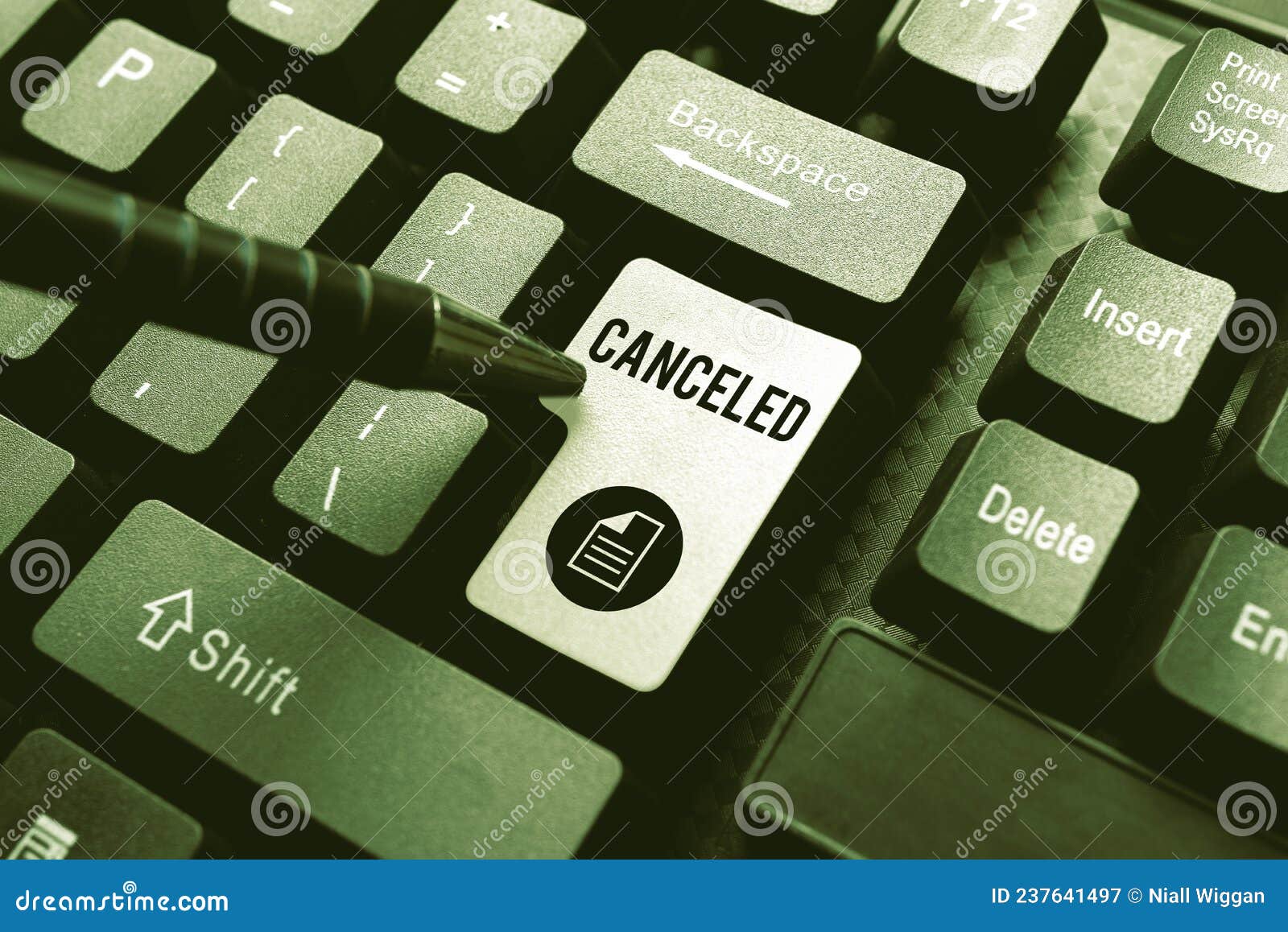 sign displaying canceled. word written on to decide not to conduct or perform something planned or expected publishing