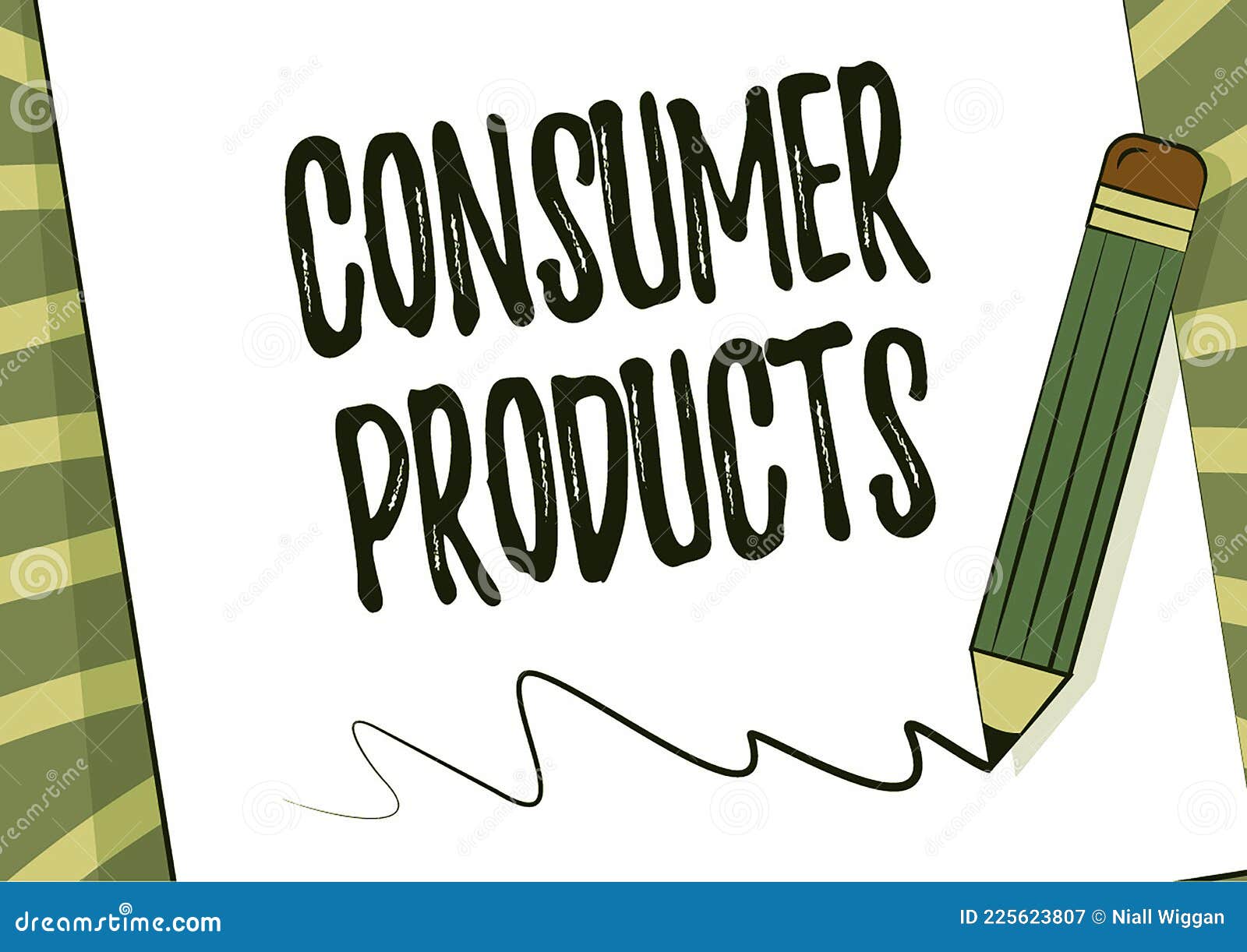 Sign Displaying Consumer Products. Business Concept Goods Bought for