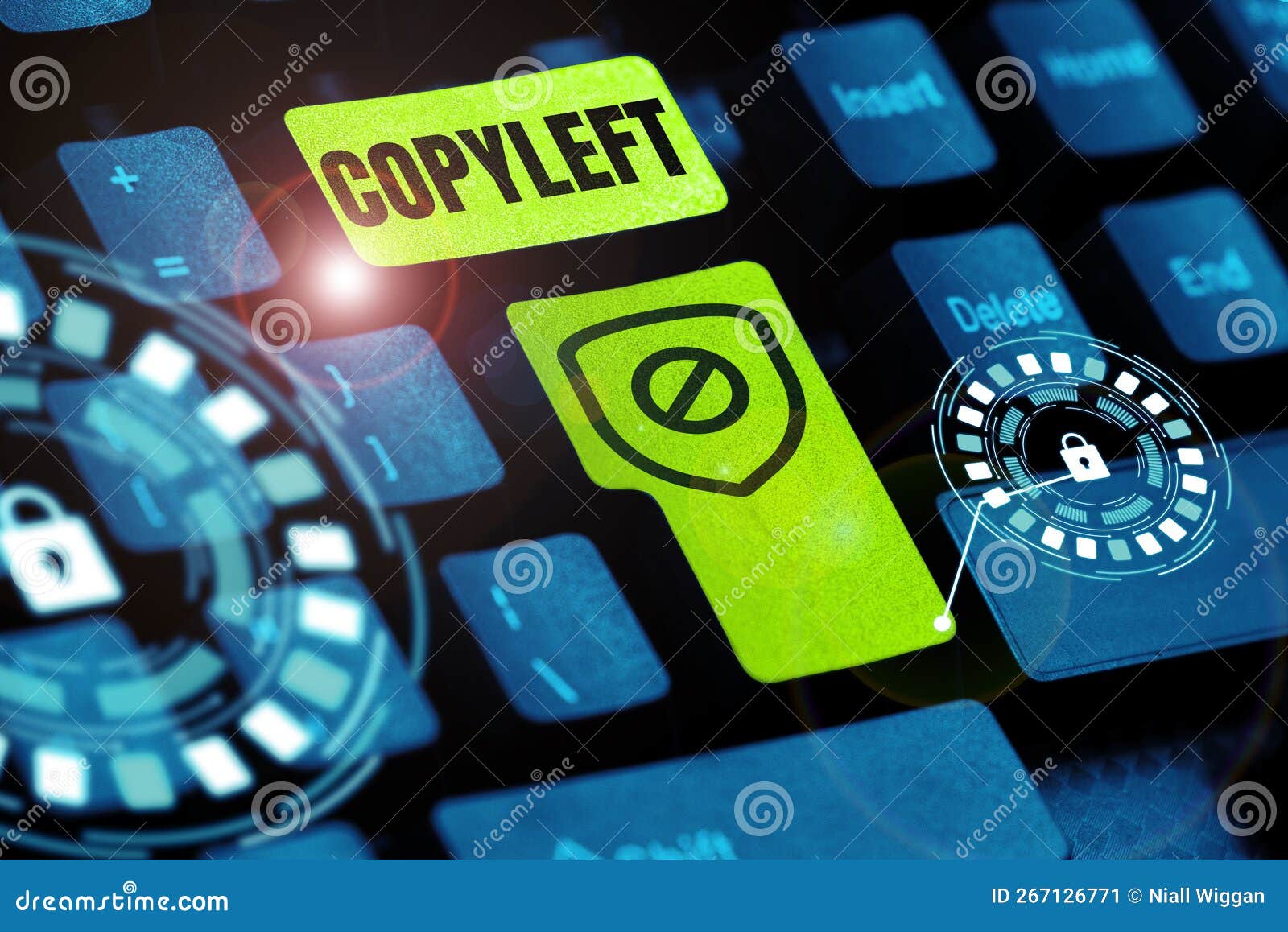 sign displaying copyleft. word for the right to freely use, modify, copy, and share software, works of art