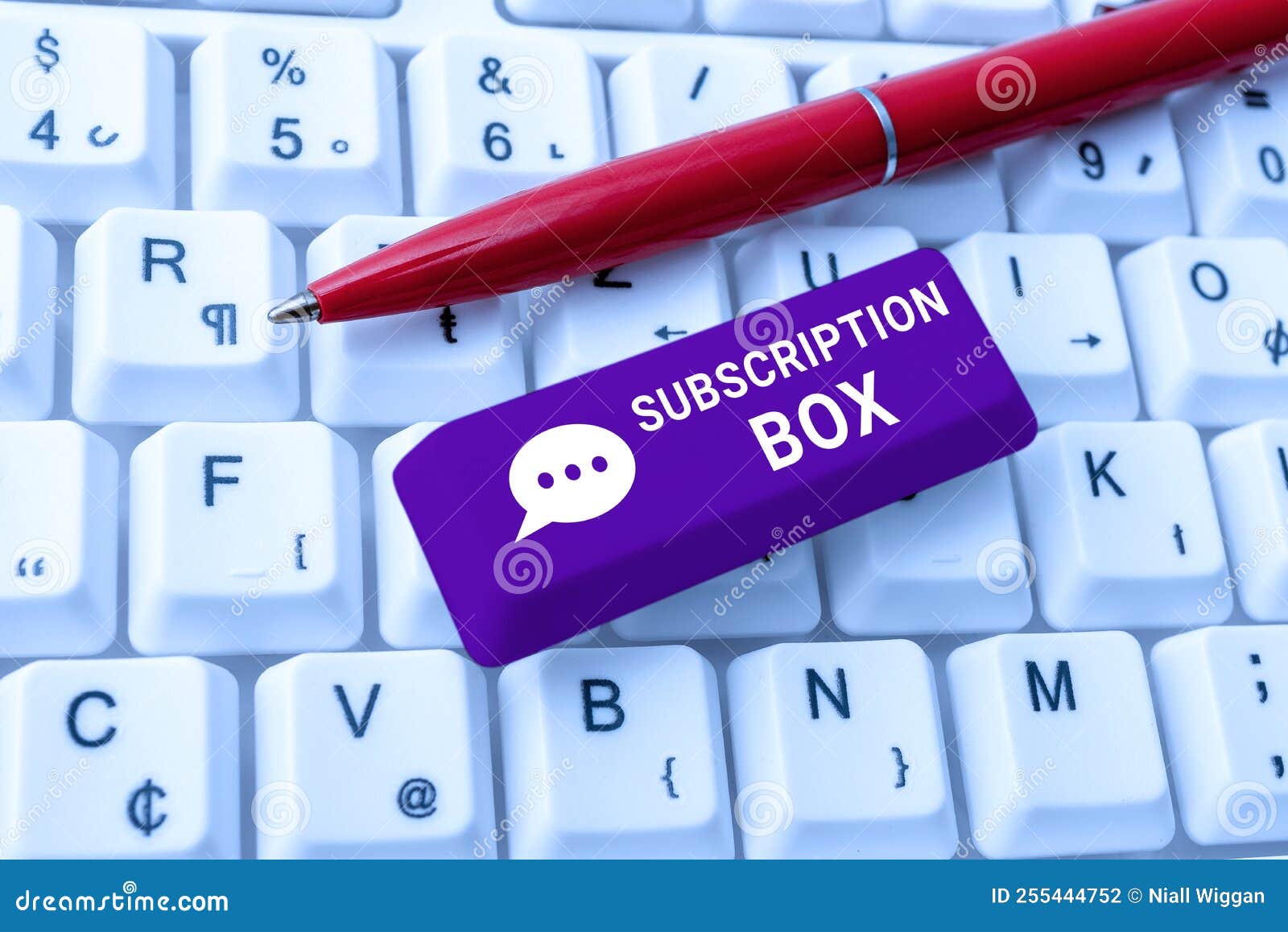 sign displaying subscription boxbutton if you clicked on will get news or videos about site. business overview button if