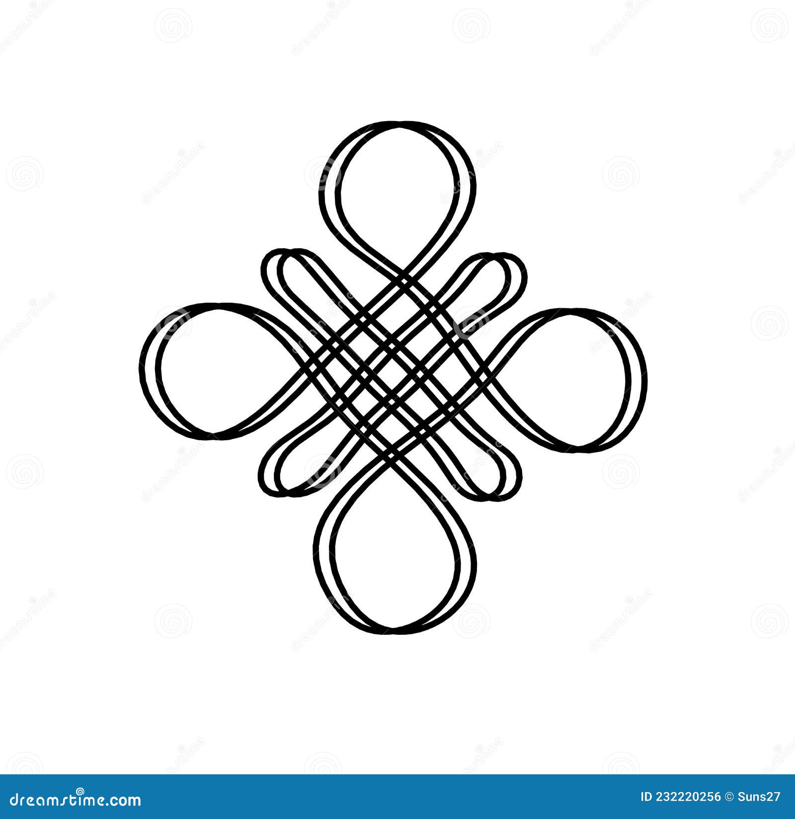 Sign of Endless Auspicious Knot As Line Drawing Stock Vector ...