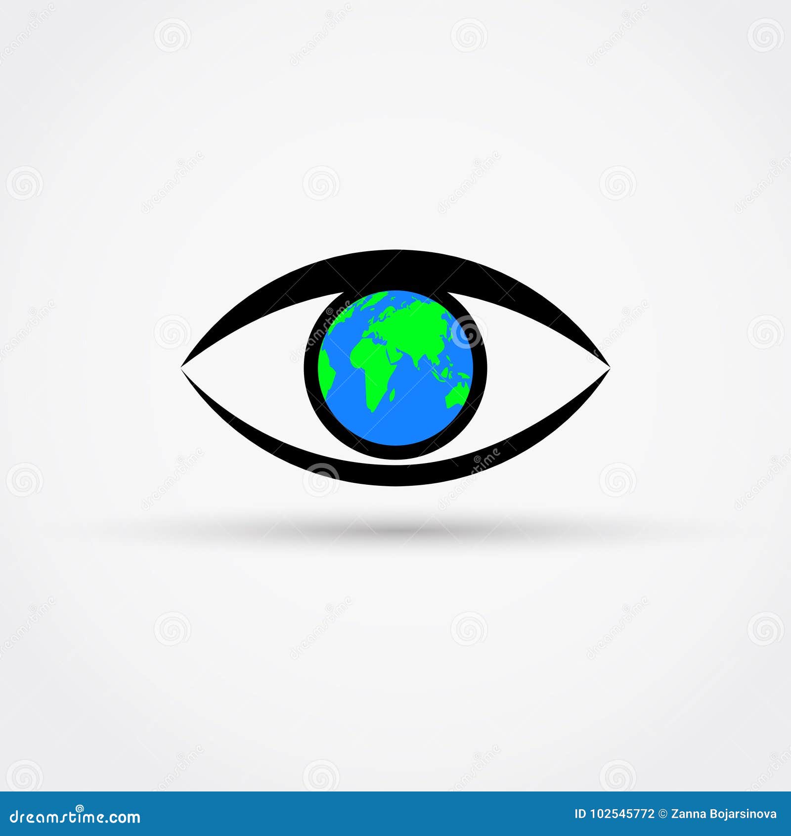 global vision eye with earth
