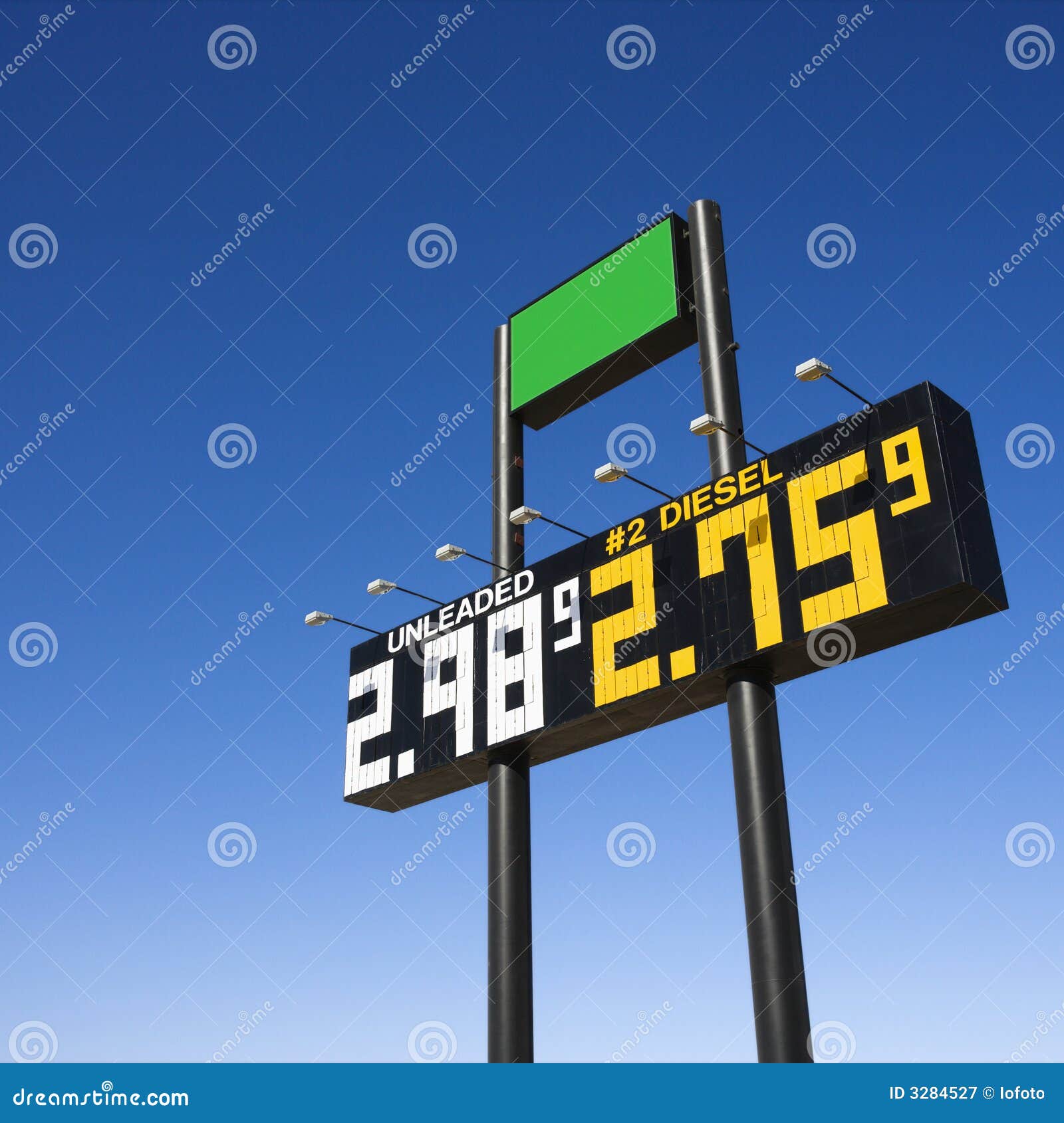 Fuel Prices Sign At The Service Station. RoyaltyFree Stock Photography