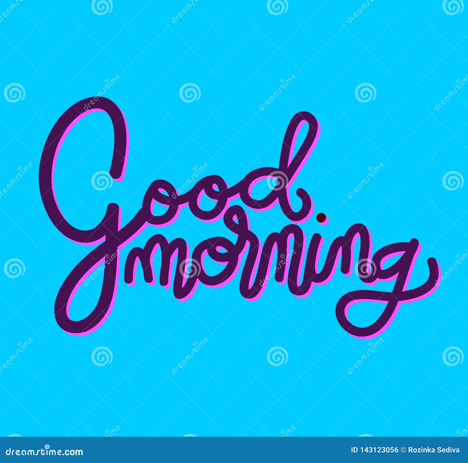 Sign Good Morning, Template Poster Hand Drawn. Vector. Stock Vector ...
