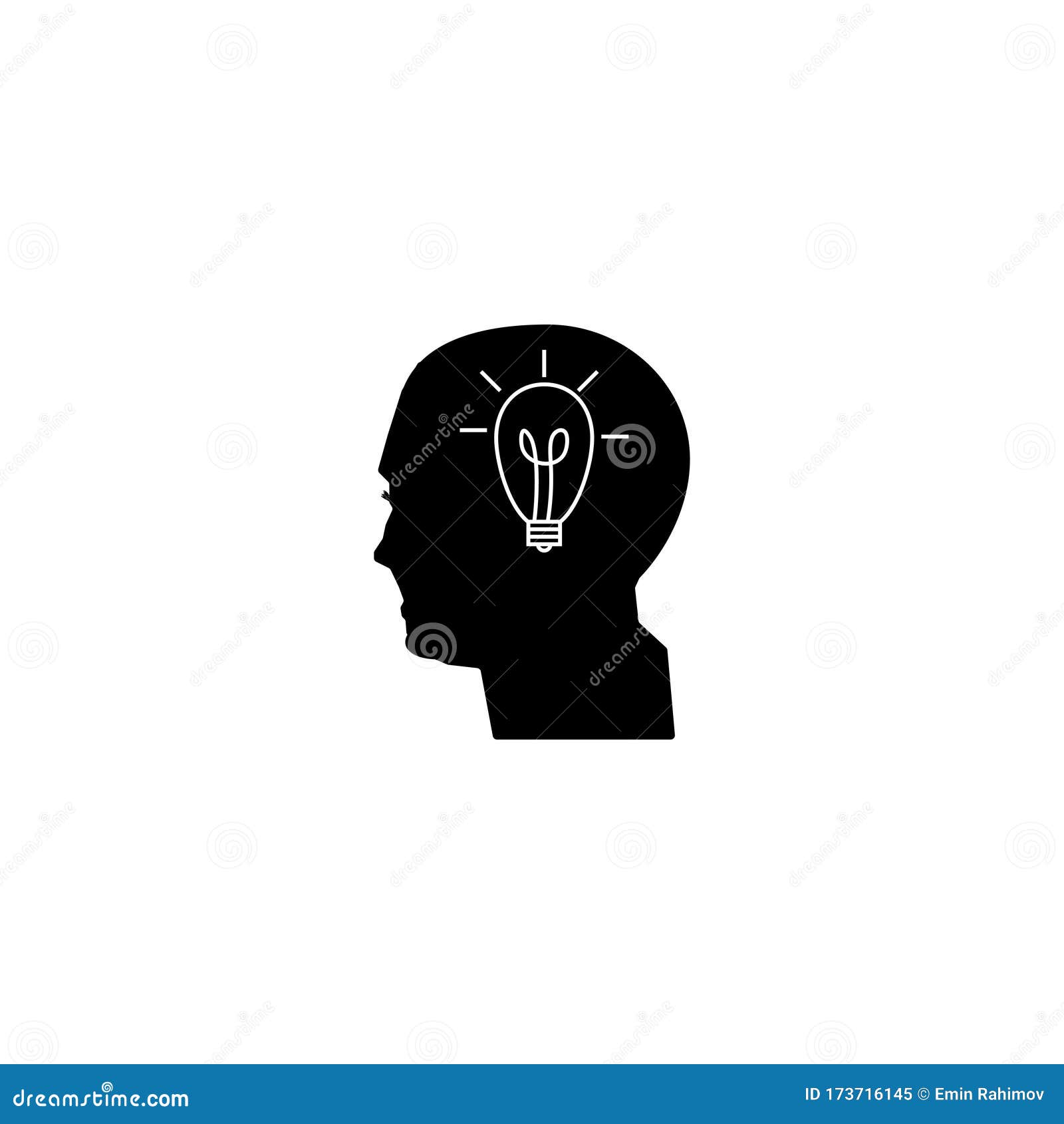 Sign of the Head and the Included Light Bulb in the Head Sign Eps Ten