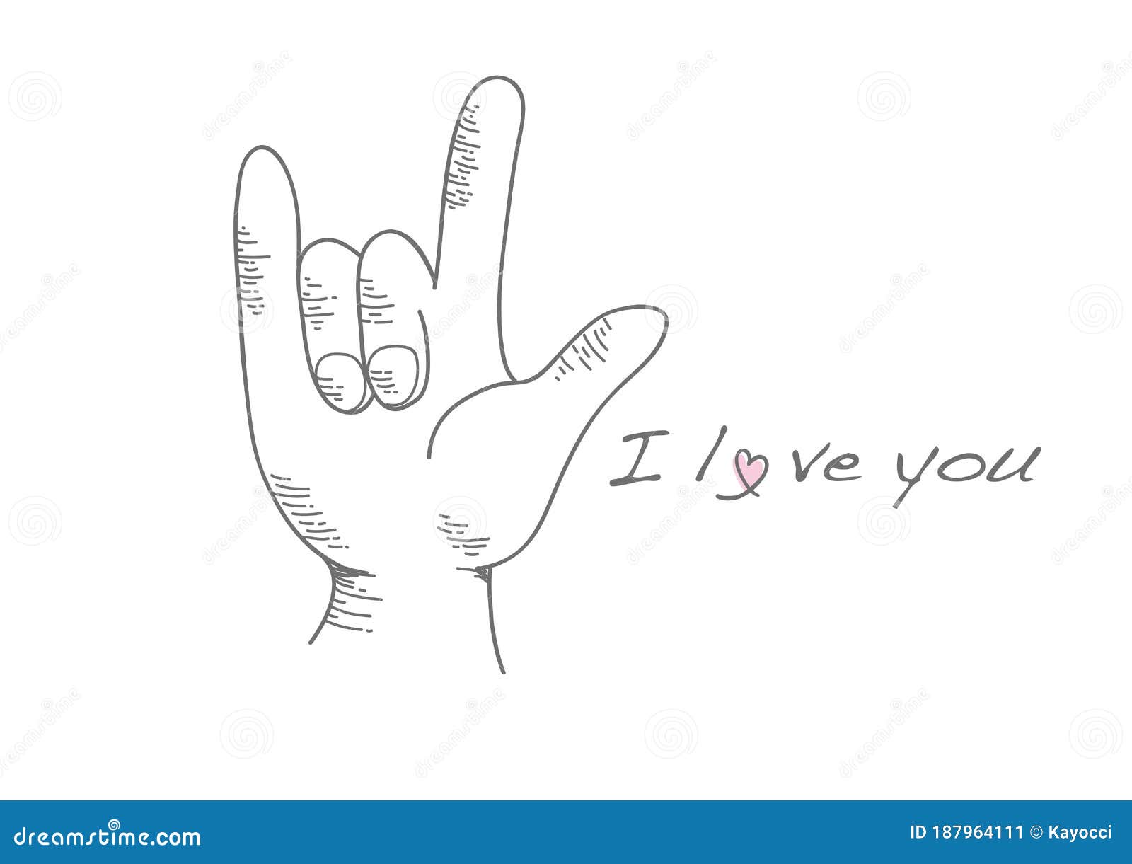 Goat gesture line icon i love you symbol Vector Image