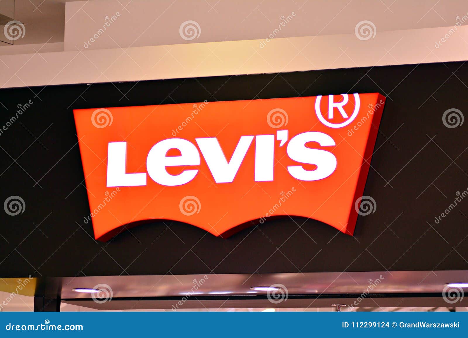 Sign Levi`s. Company Signboard Levi`s. Editorial Stock Image - Image of ...
