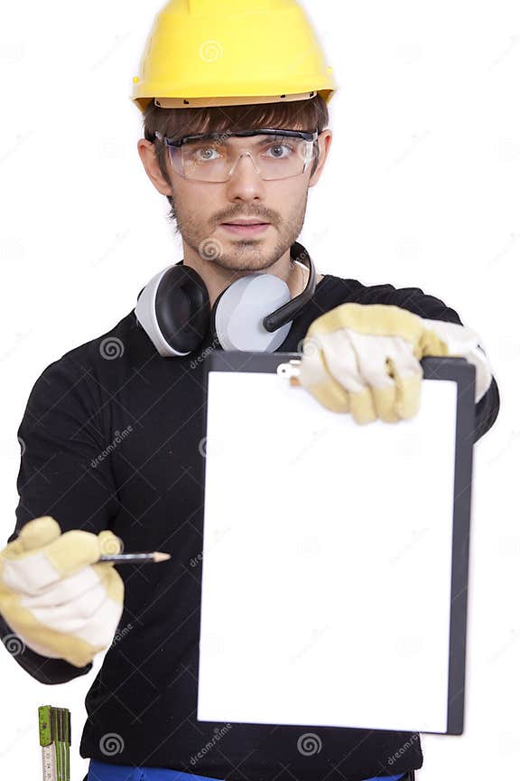 Sign for manual work stock photo. Image of portrait, working 15743168