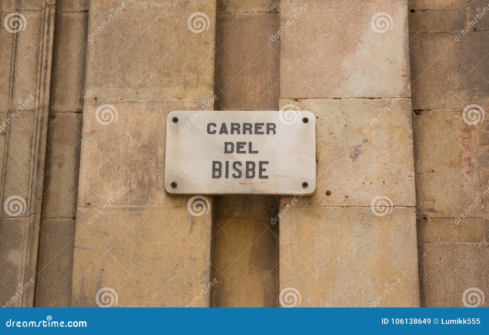 sign with the name carrer del bisbe