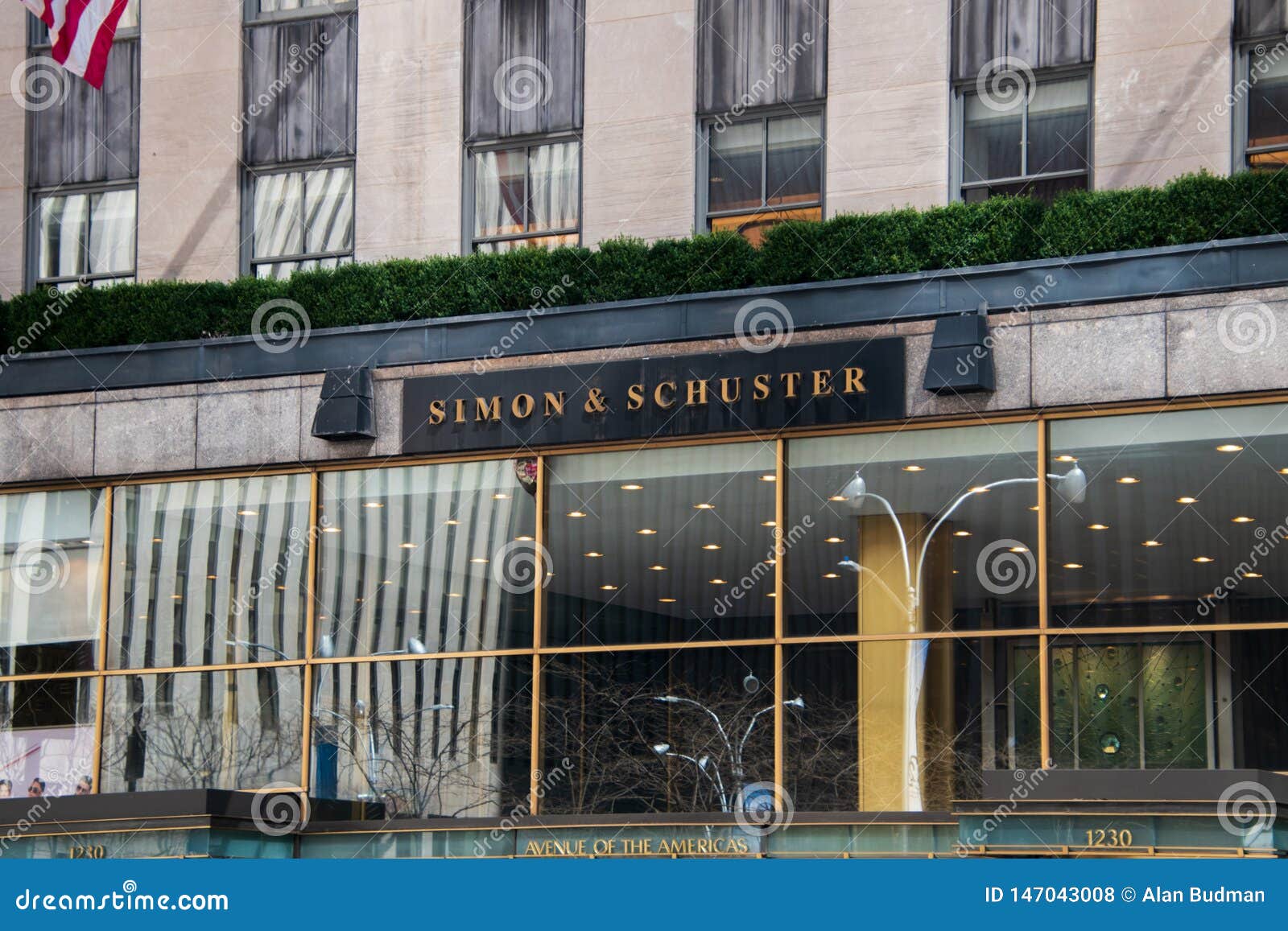 Sign On New York Building For Simon And Schuster Publishing Company 