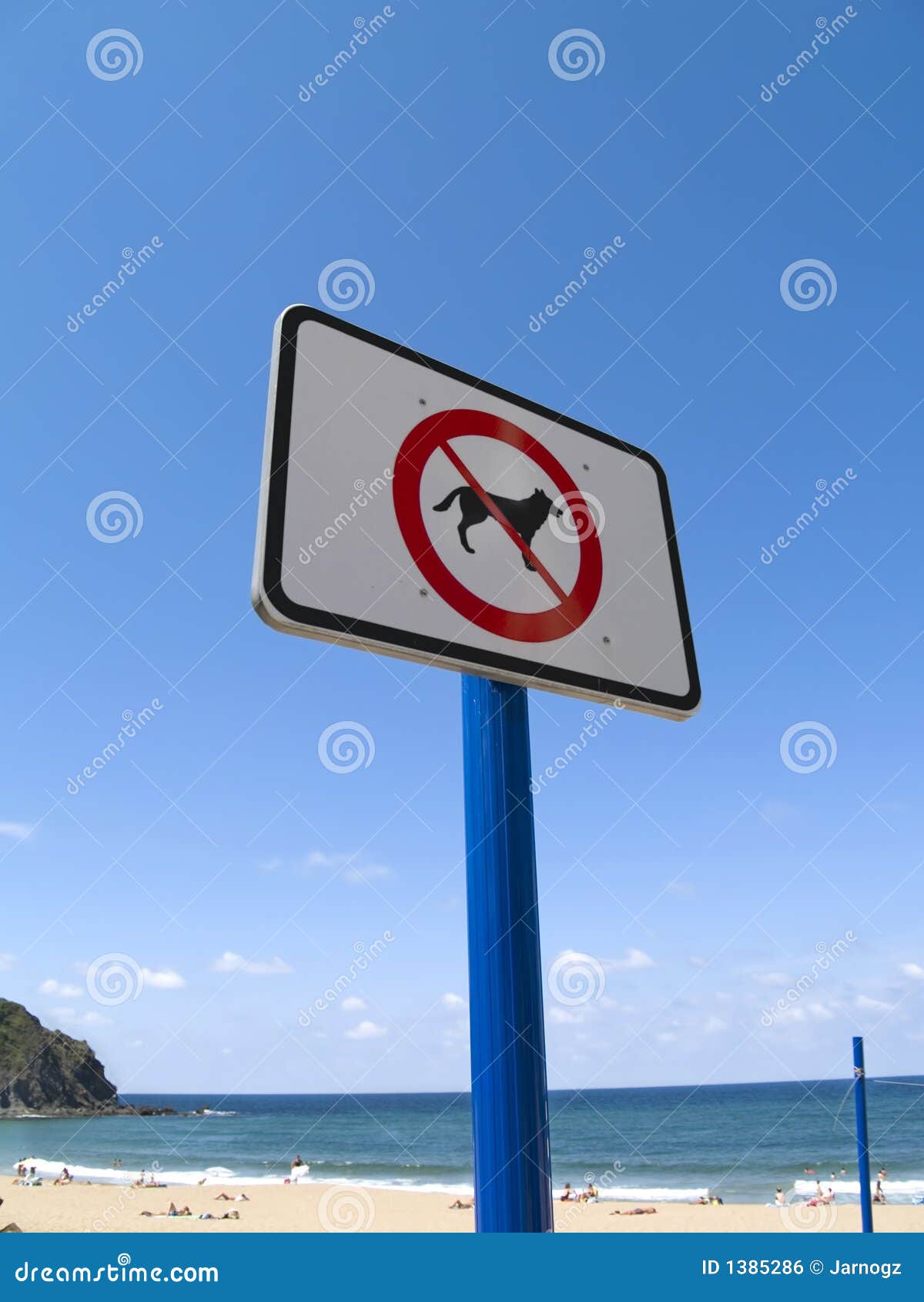 sign for no dogs beyond this mark.