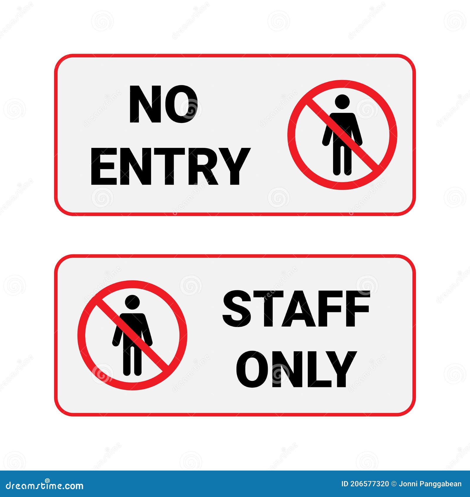 No entry staff only Safety sign 