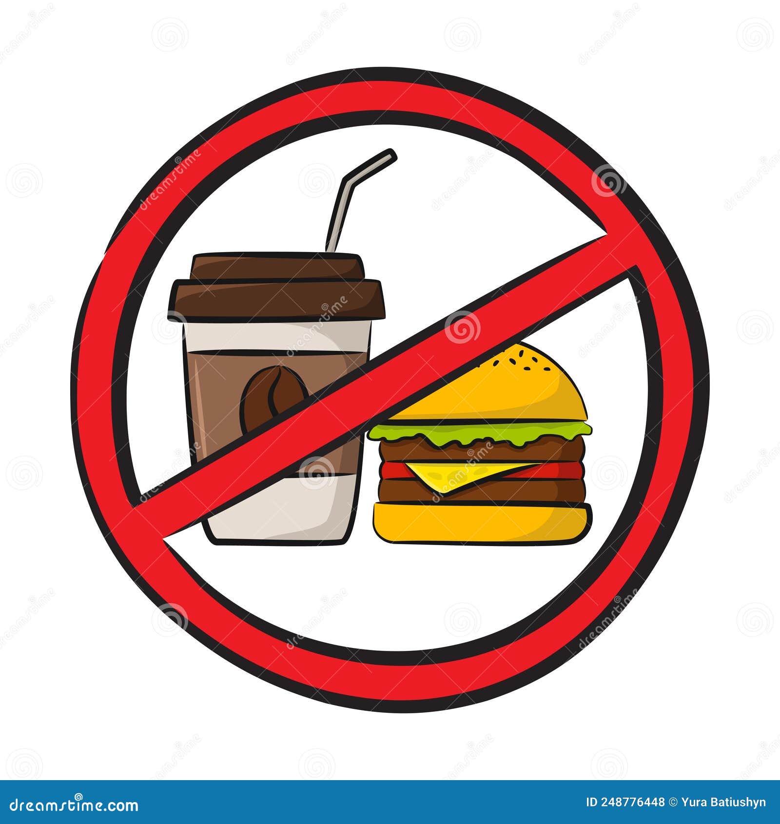 the sign prohibits the use of food