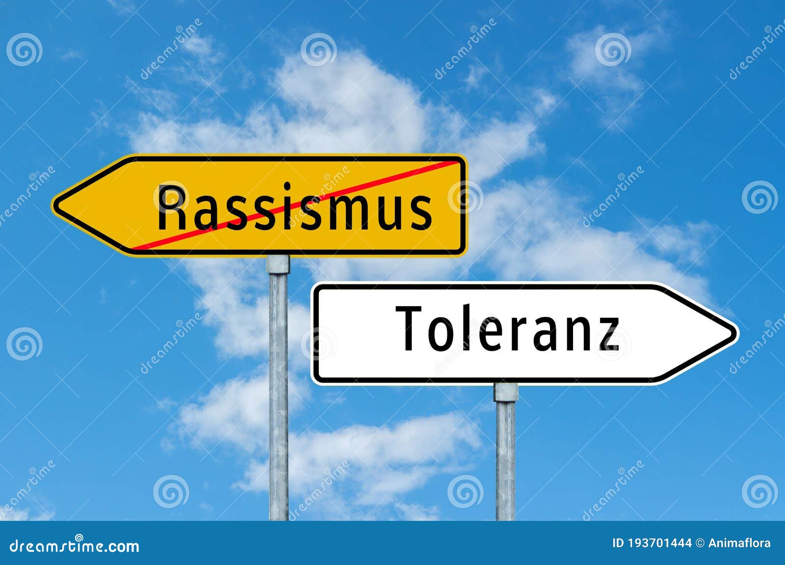 sign racism - tolerance in german