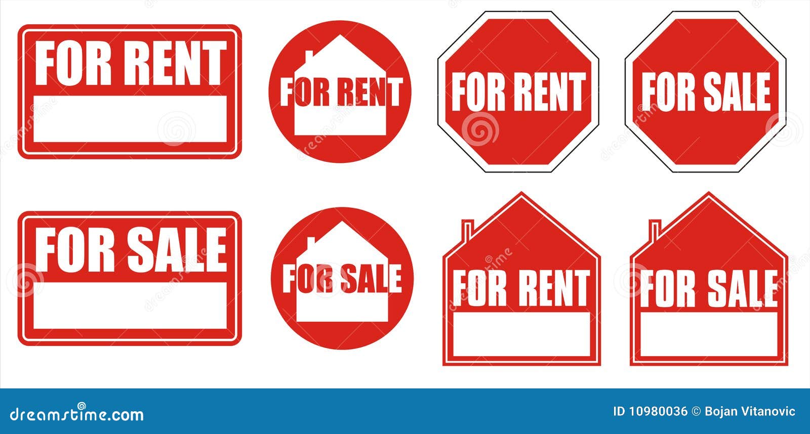 Sign for Rent and for Sale + Vector File Stock Vector Illustration of