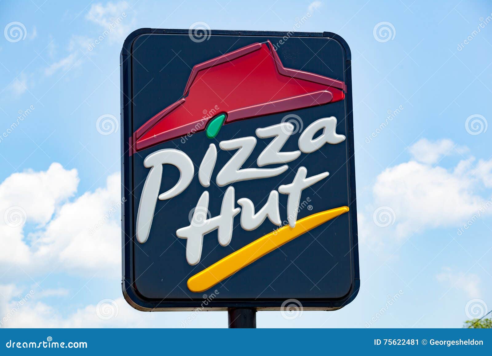 Sign For Restaurant Chain Pizza Hut Editorial Photo Image Of
