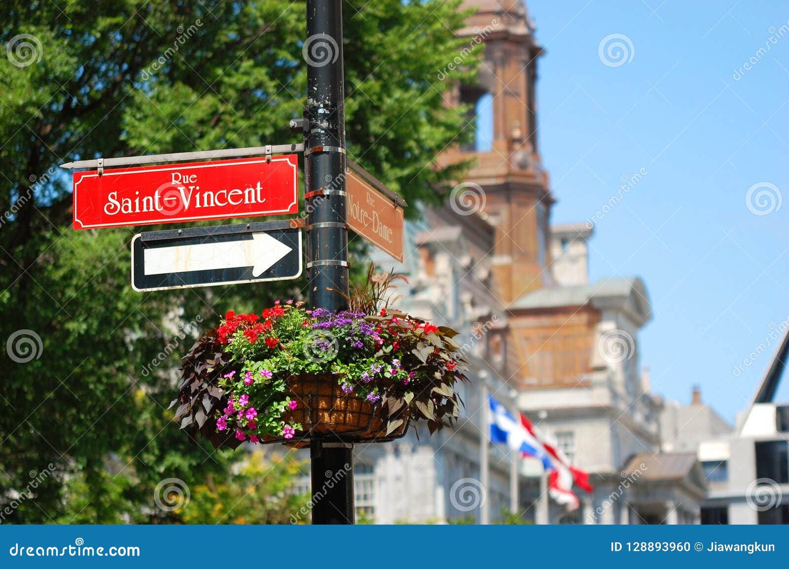 saint vincent street in old montreal, quebec, canada