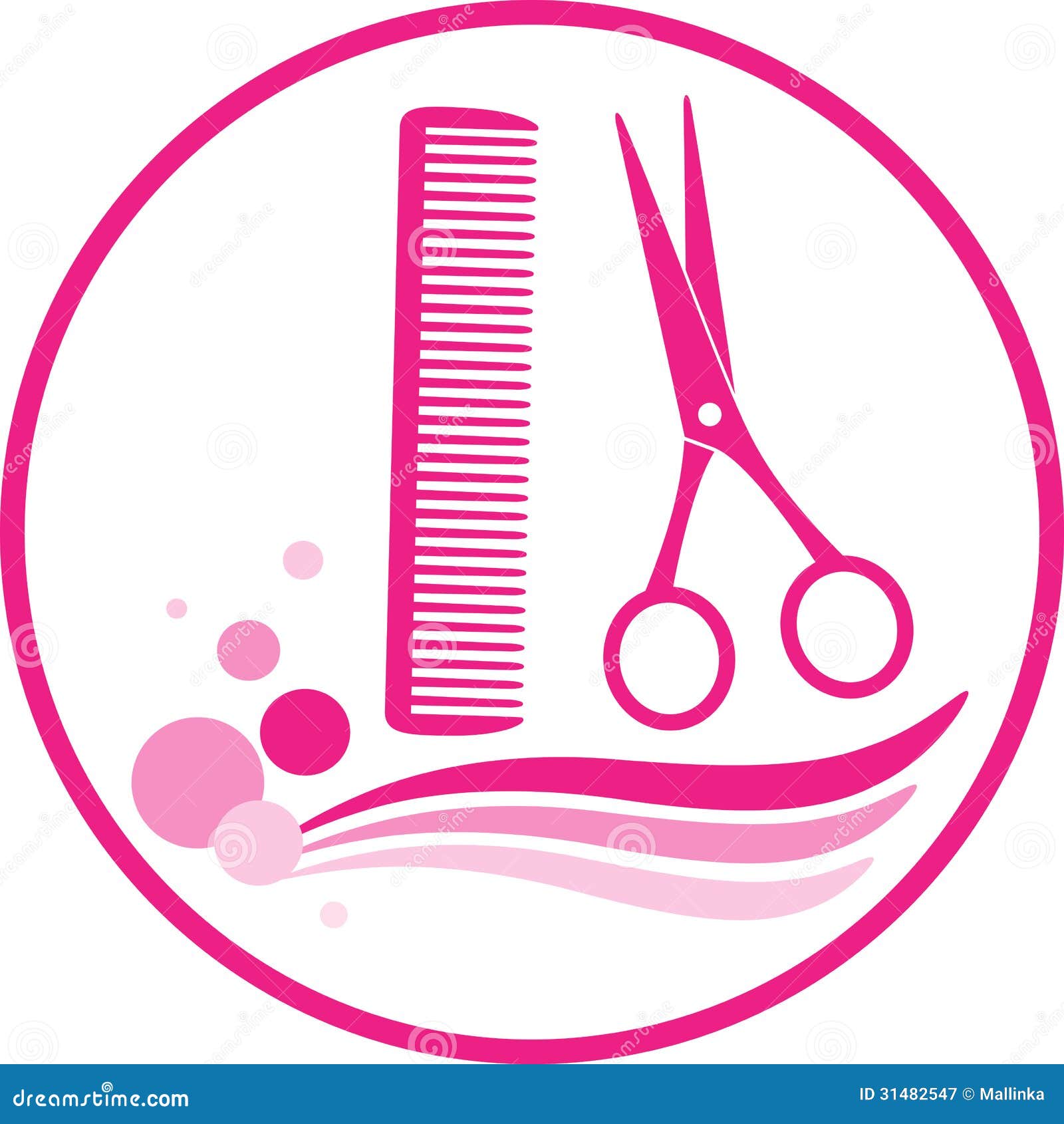 sign scissors comb hairdresser white background 31482547