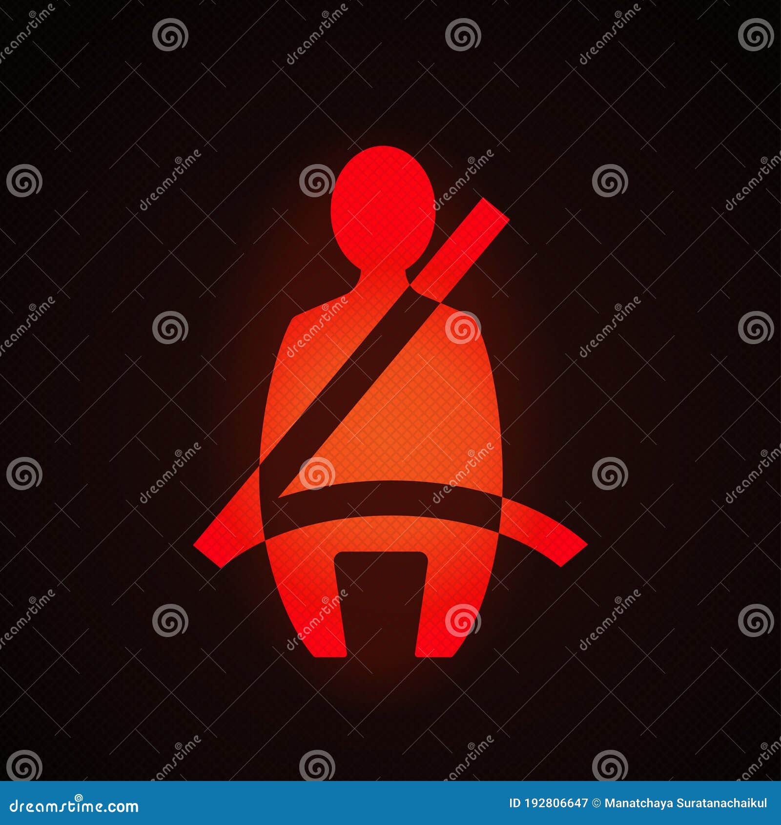 Seat Belt System Warning Light Stock Illustration Illustration of