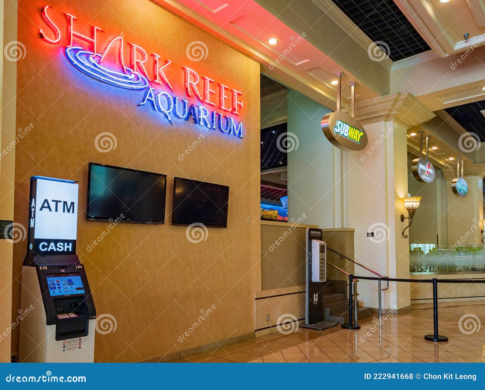 Sign of the Shark Reef Aquarium Editorial Stock Photo Image of sign