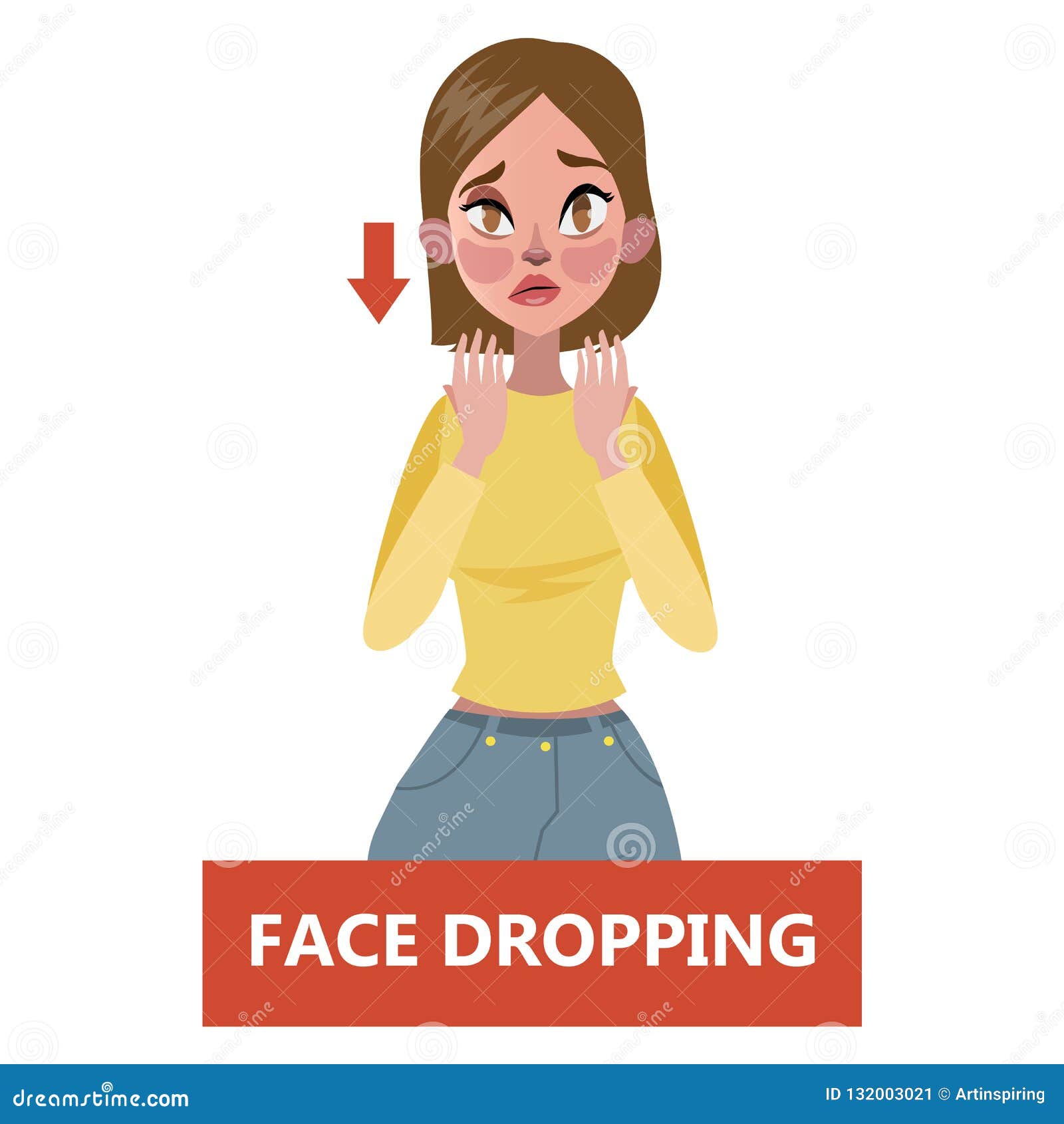 Face Drooping Turquoise Concept Icon Vector Illustration ...