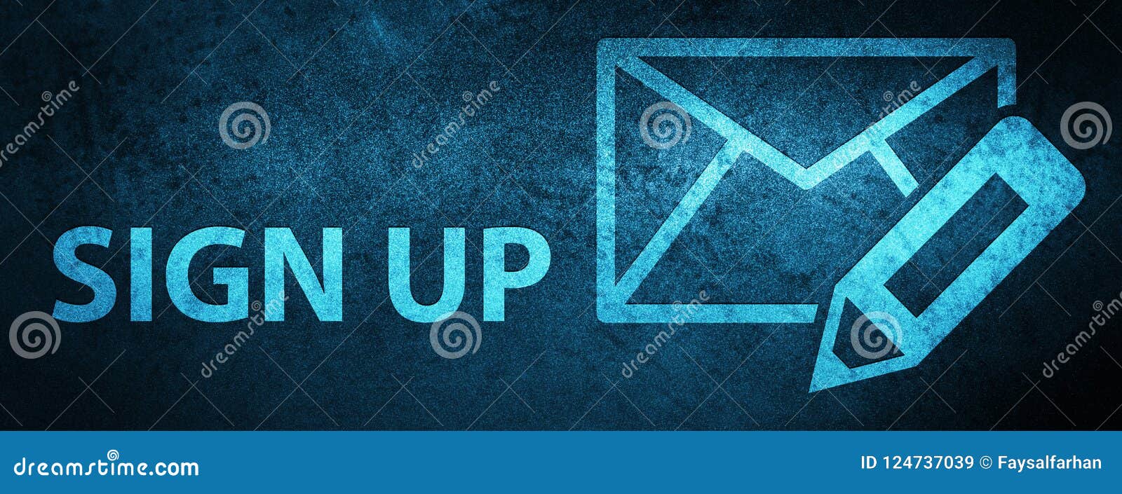 Sign Up (edit Mail Icon) Special Blue Banner Background Stock Illustration  - Illustration of sign, blue: 124737039