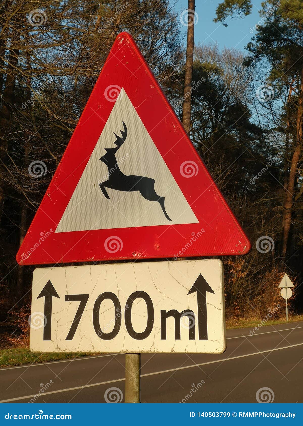 Warning sign of wildlife crossing