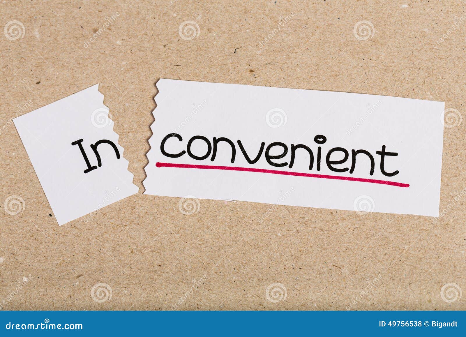 sign with word inconvenient turned into convenient