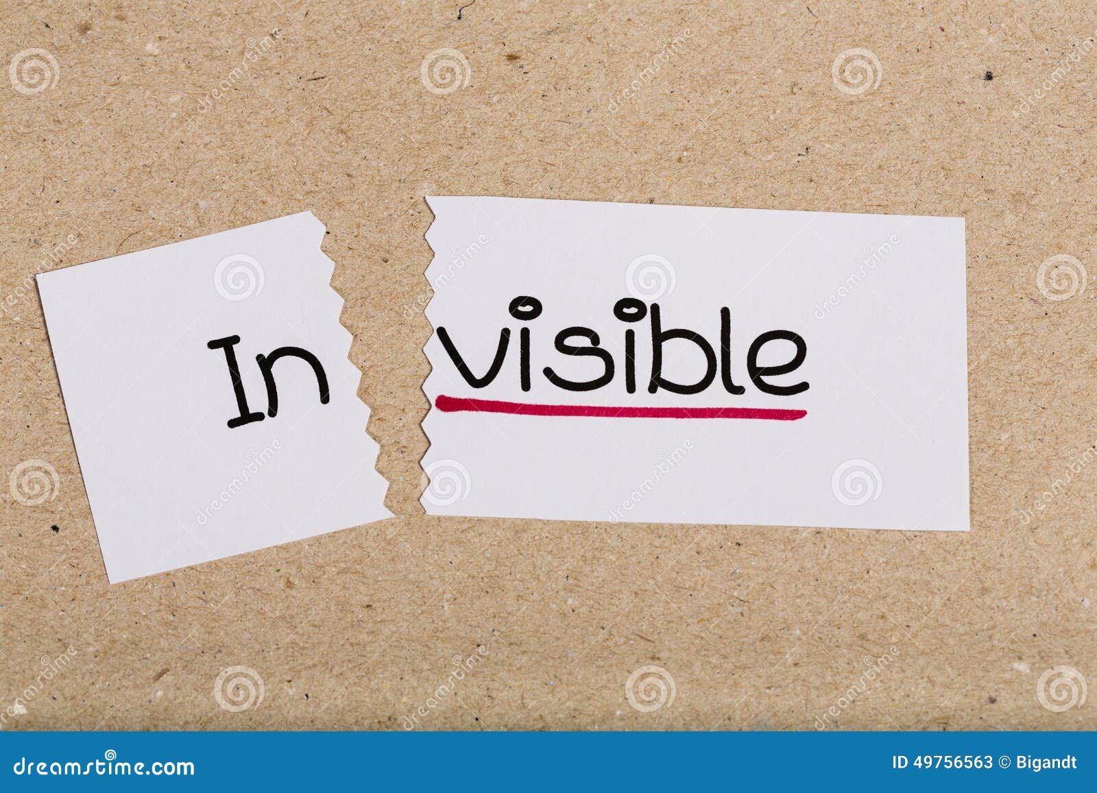 sign with word invisible turned into visible