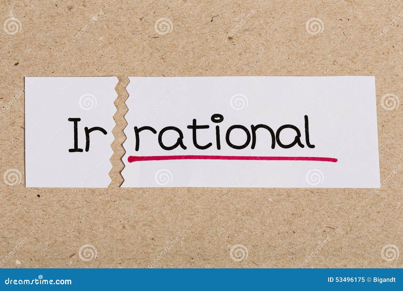 sign with word irrational turned into rational
