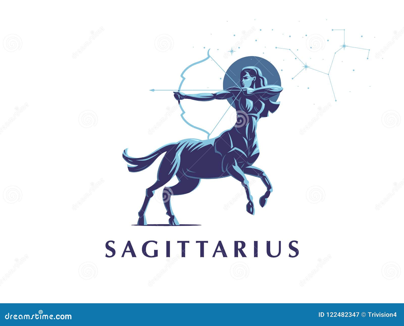 Sign of the Zodiac Sagittarius. the Constellation of Sagittarius. Vector  Illustration. Stock Vector - Illustration of abstract, animal: 122482347
