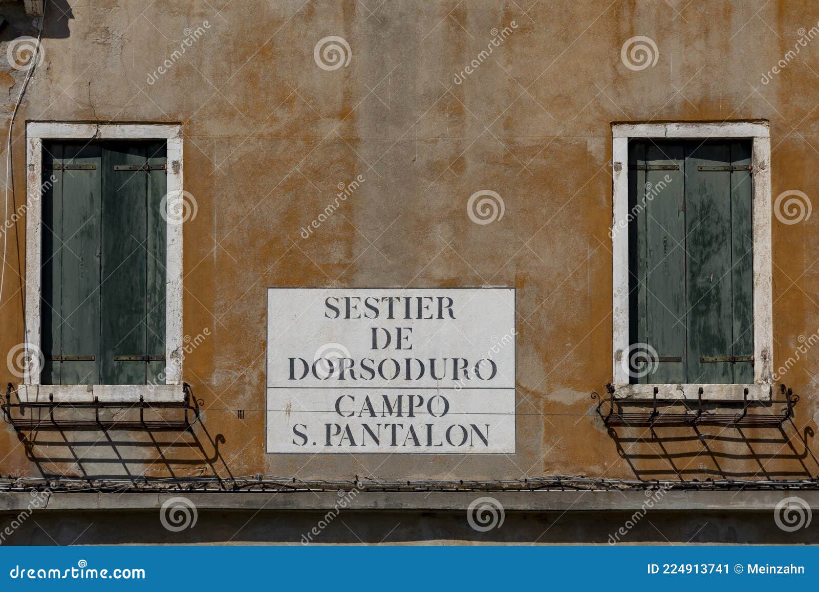 signage sestier de dorsoduro - quarter dorsoduro and campo san pantalon, place of san pantalon at the grunge wall in venice