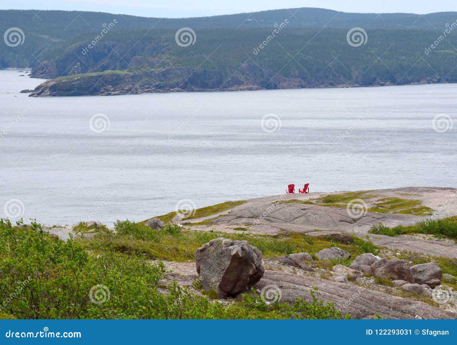 Signal Hill Panoramic Shoreline View Stock Image Image Of Chair