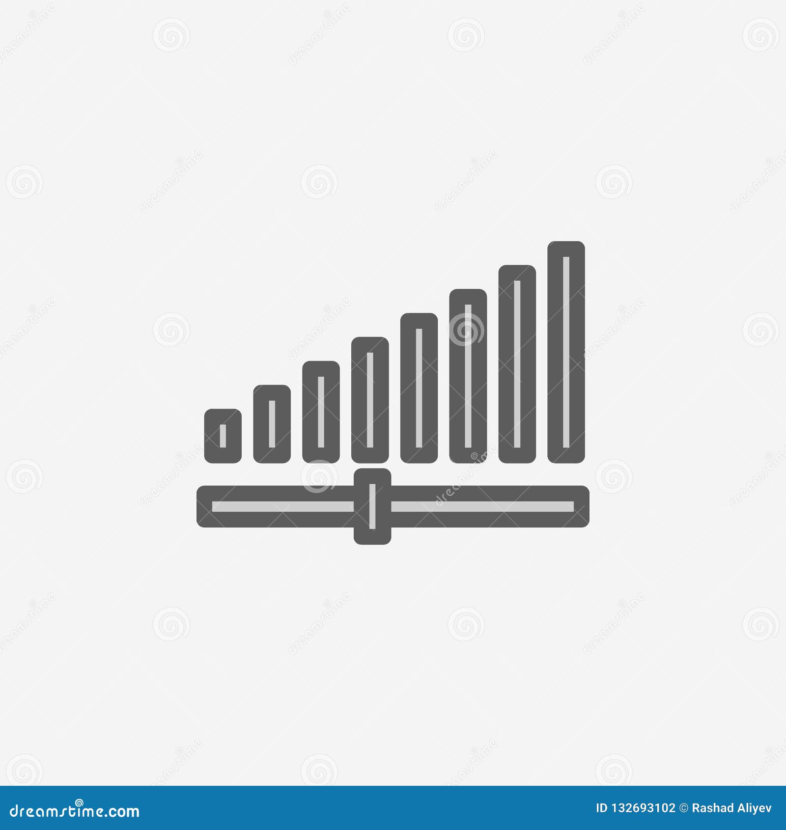 signal strength field outline icon.  of 2 color simple icon. thin line icon for website  and development, app
