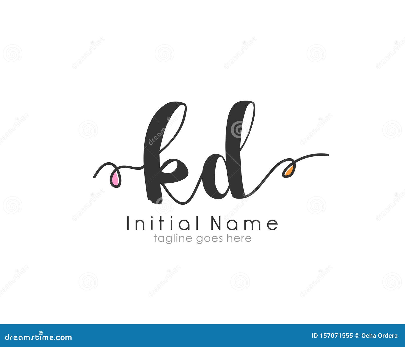 KD Signature Initial Logo Template 