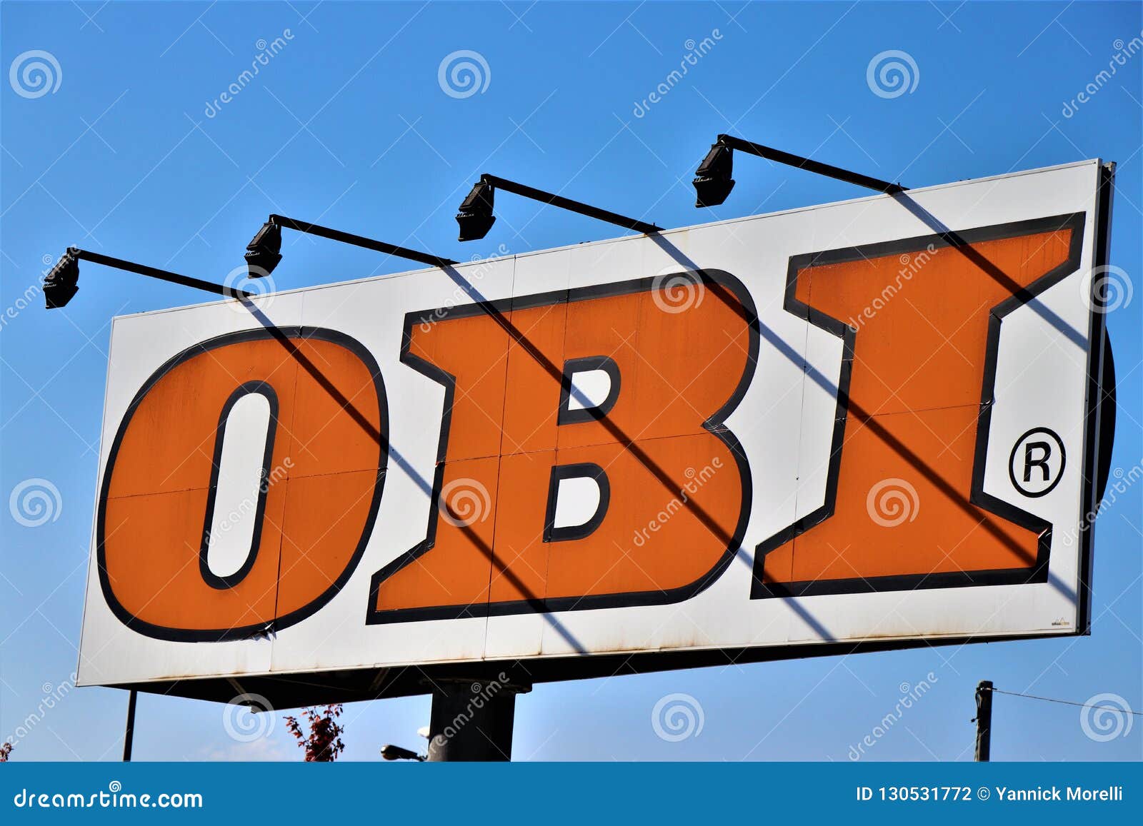 Signboard of an Obi store. editorial photography. Image of concept ...