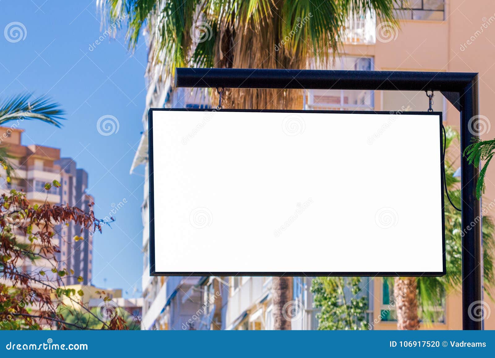Signboard. Mock Up Rectangular Shape. Stock Photo - Image of hanging ...