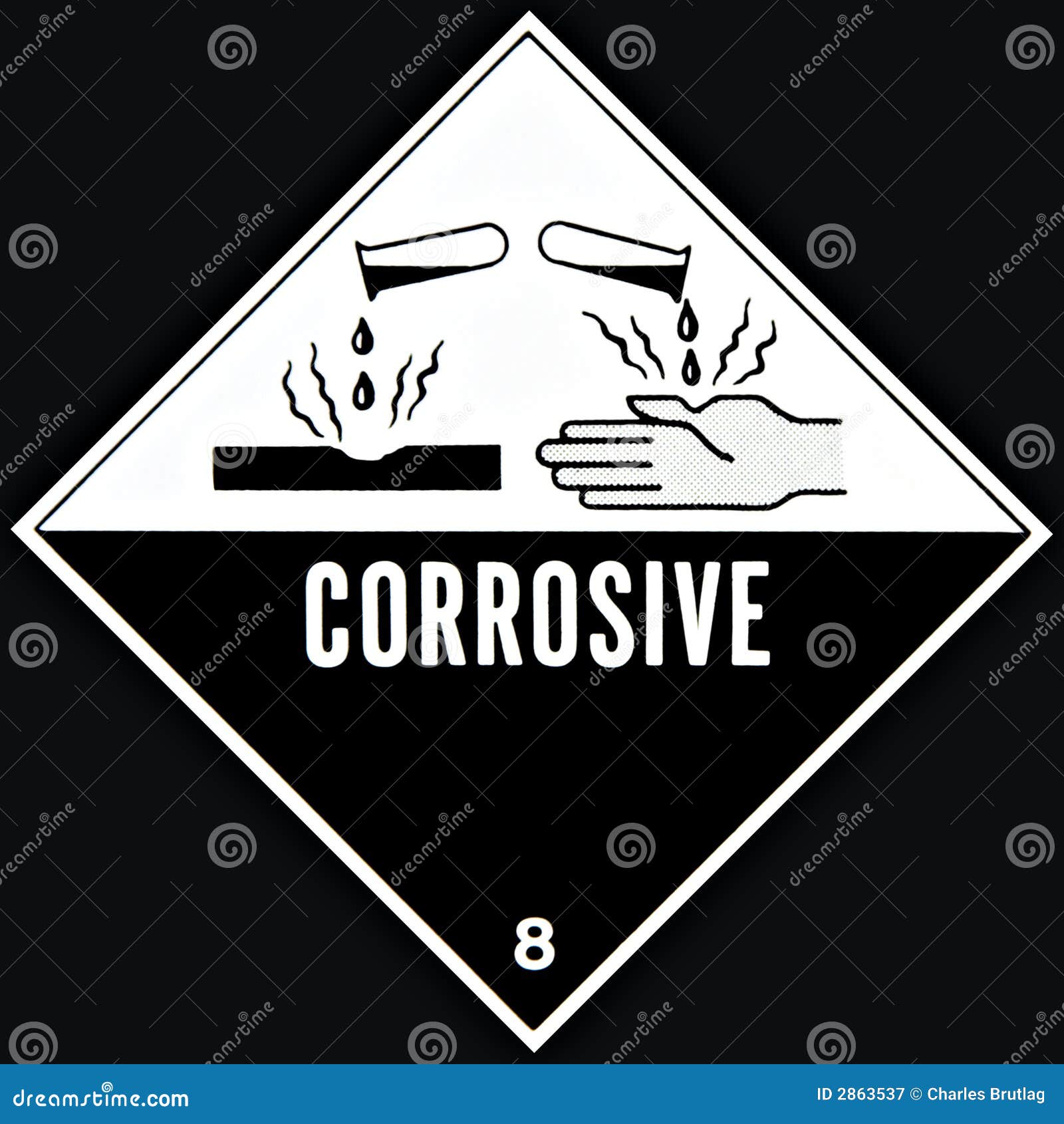 Signe corrosif image stock. Image du acide, attention 2863537