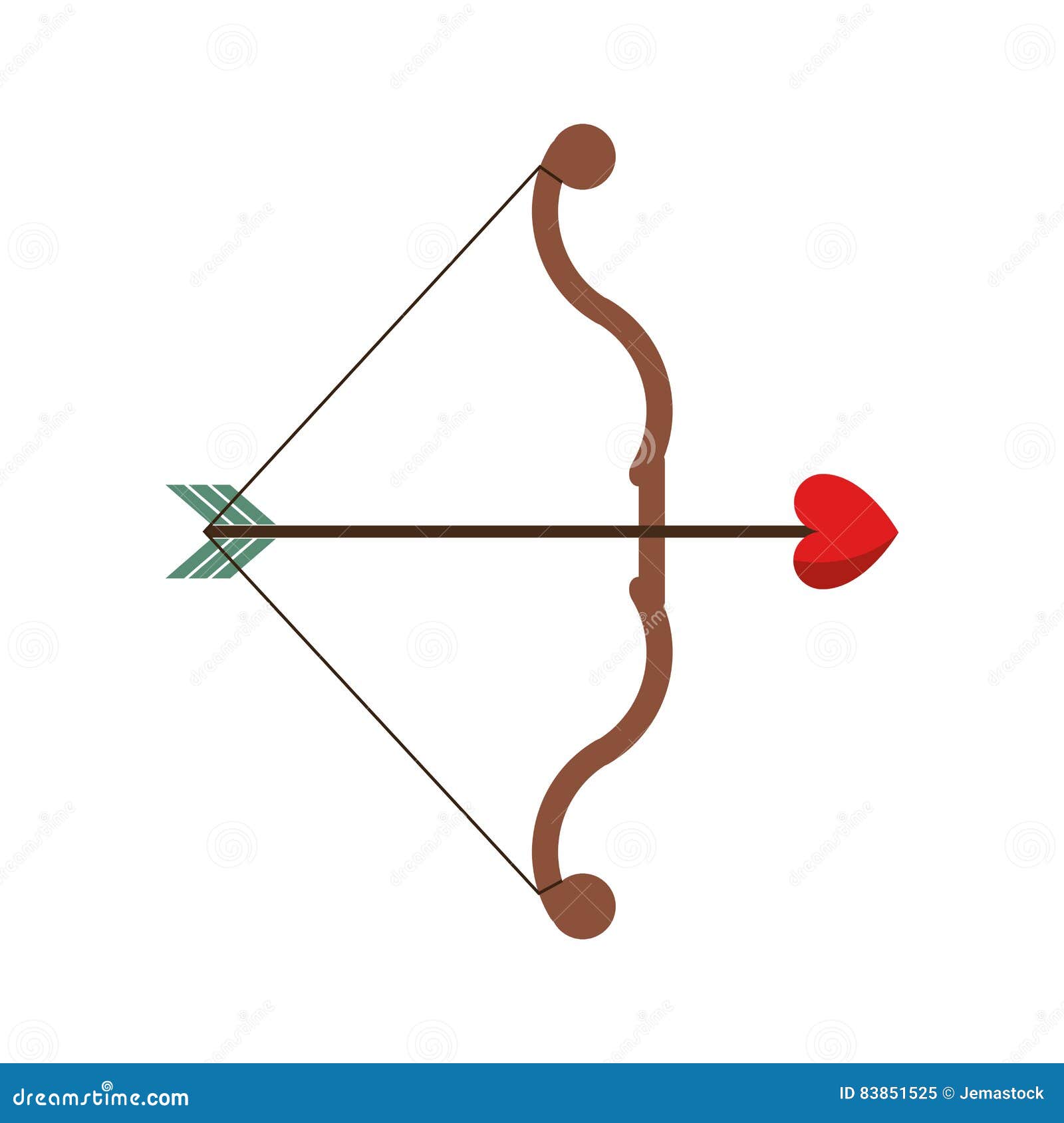 icône linéaire de l'arc et de la flèche de Cupidon. illustration