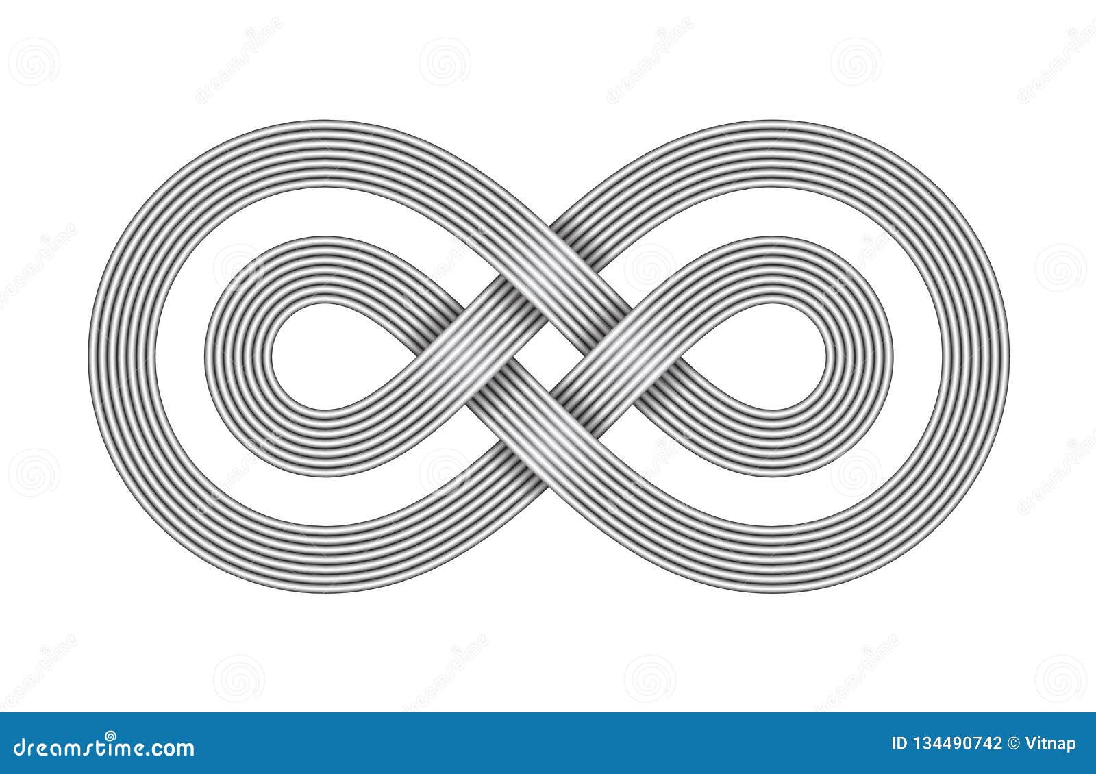 Signe D'infini Fait De Deux Fils Croisés En Métal Symbole Sans Limites De  Bande Illustration De Vecteur Illustration de Vecteur - Illustration du  concept, transmission: 134490742