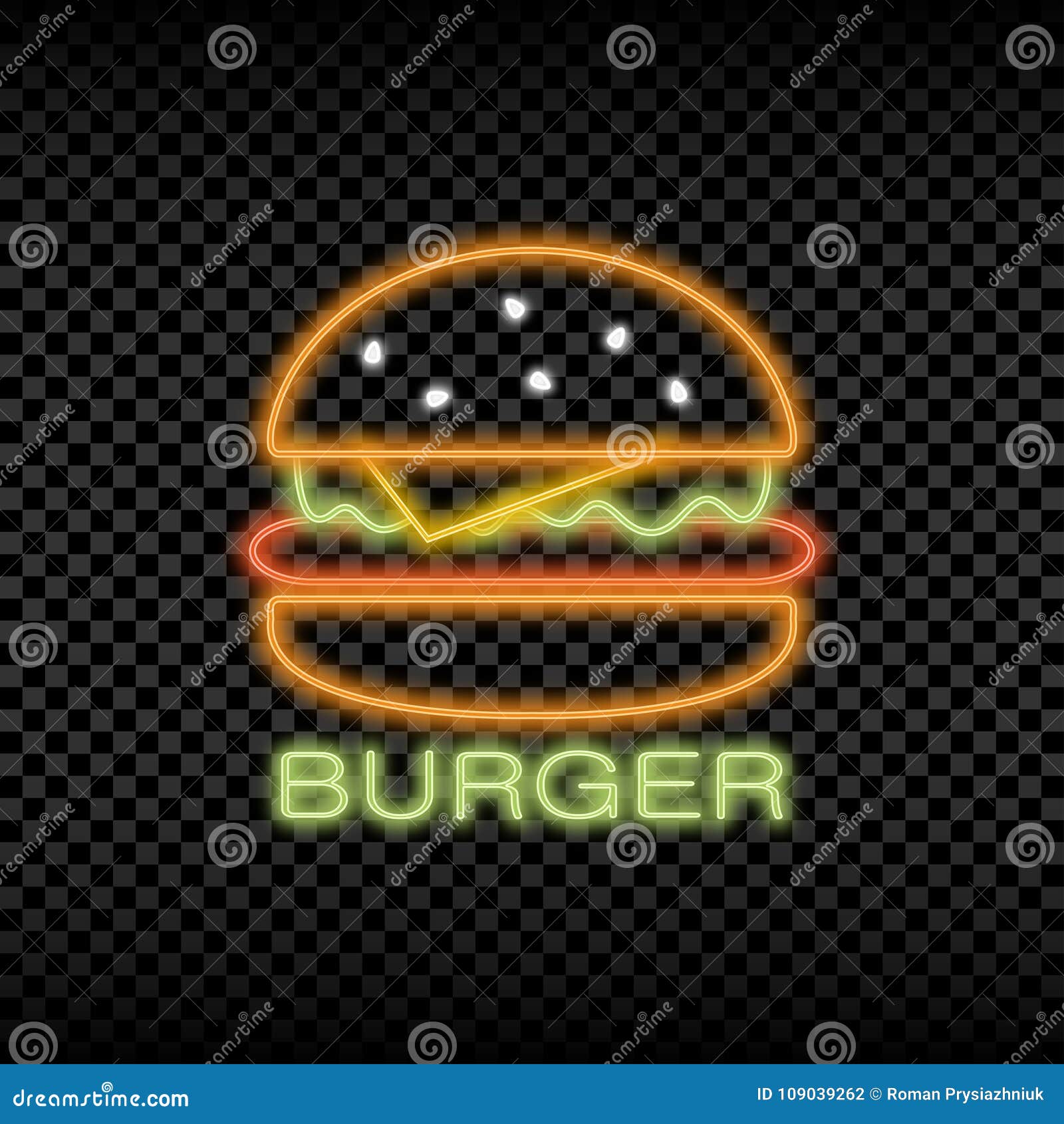 Signe De Lampe Au Néon De Café D'hamburger Rougeoyer Et Enseigne Lumineuse  Brillante De Logo D'aliments De Préparation Rapide Vec Illustration de  Vecteur - Illustration du lueur, trame: 109039262