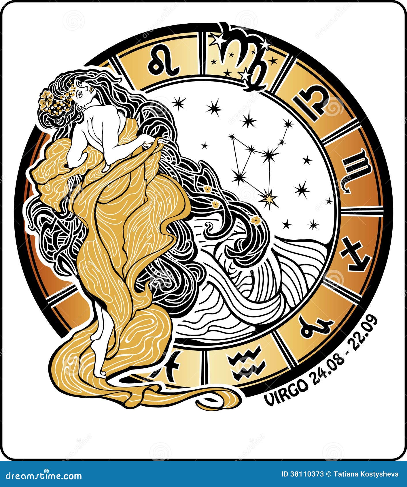 photos stock signe de zodiaque de vierge cercle d horoscope vecteur illustra image